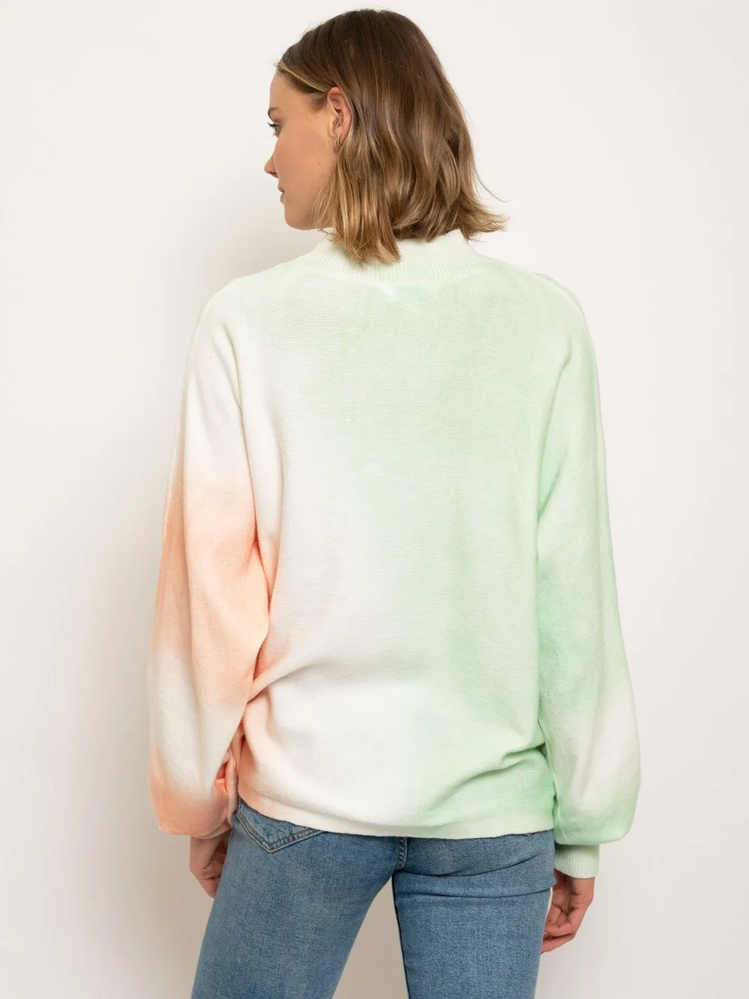 WOMEN'S TIE DYE LONG SLEEVE KNIT TOP