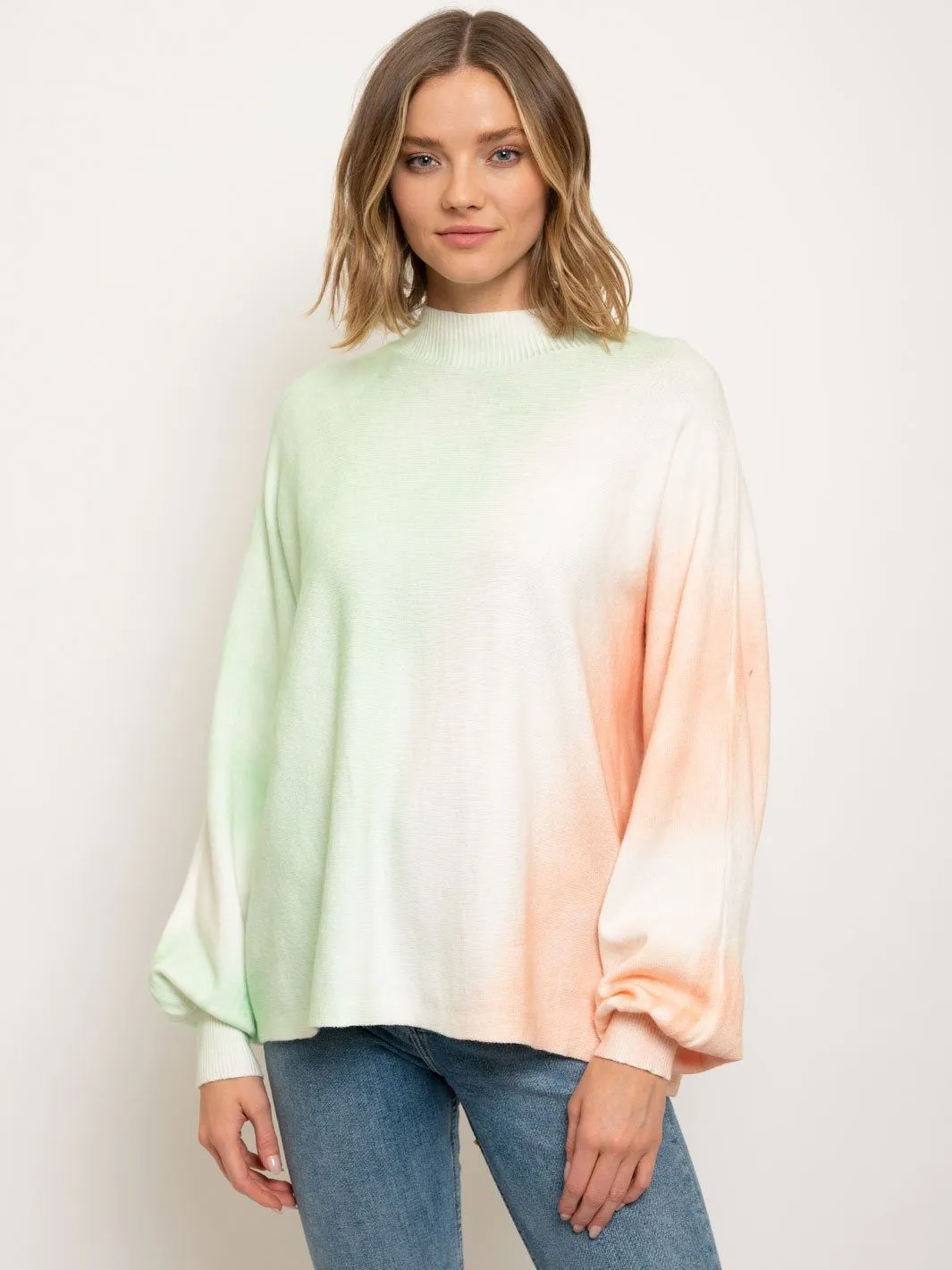 WOMEN'S TIE DYE LONG SLEEVE KNIT TOP