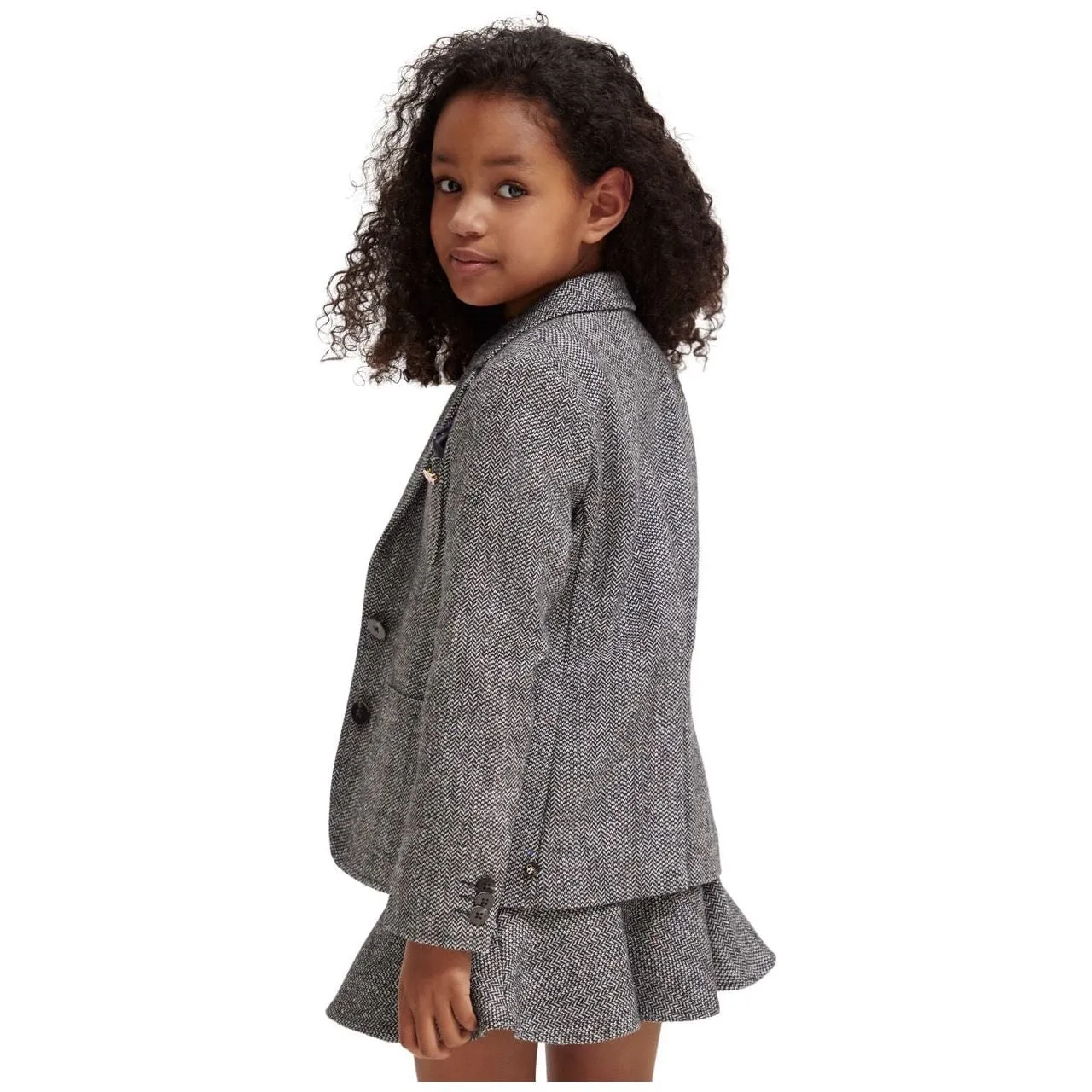 Wool-Blend Herringbone Blazer