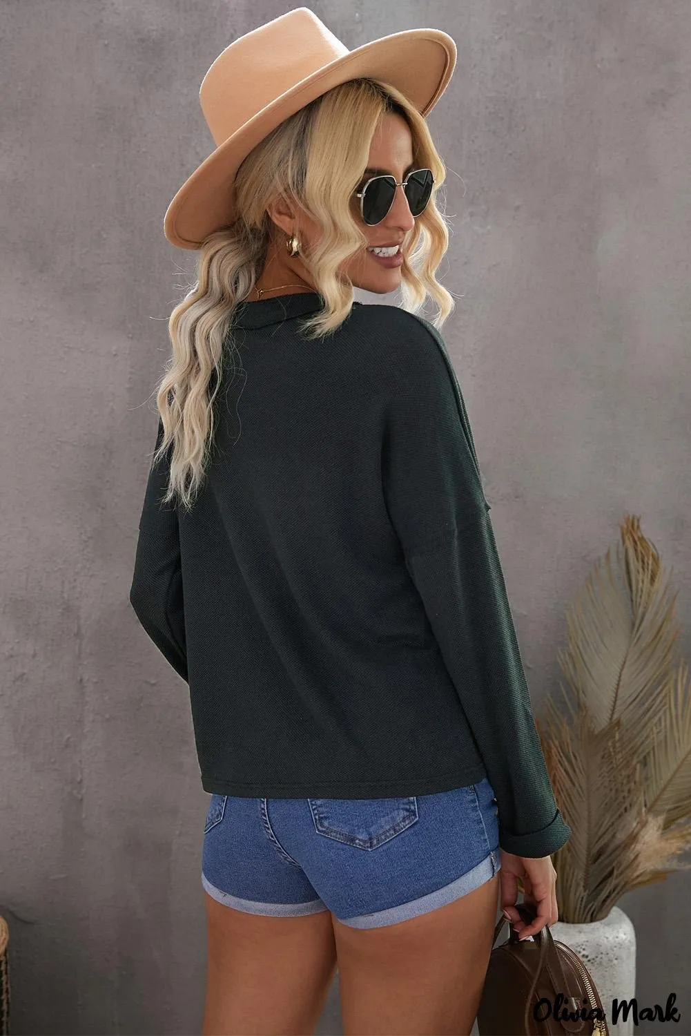 Xieyinshe - Loose buttoned khaki long sleeve shirt