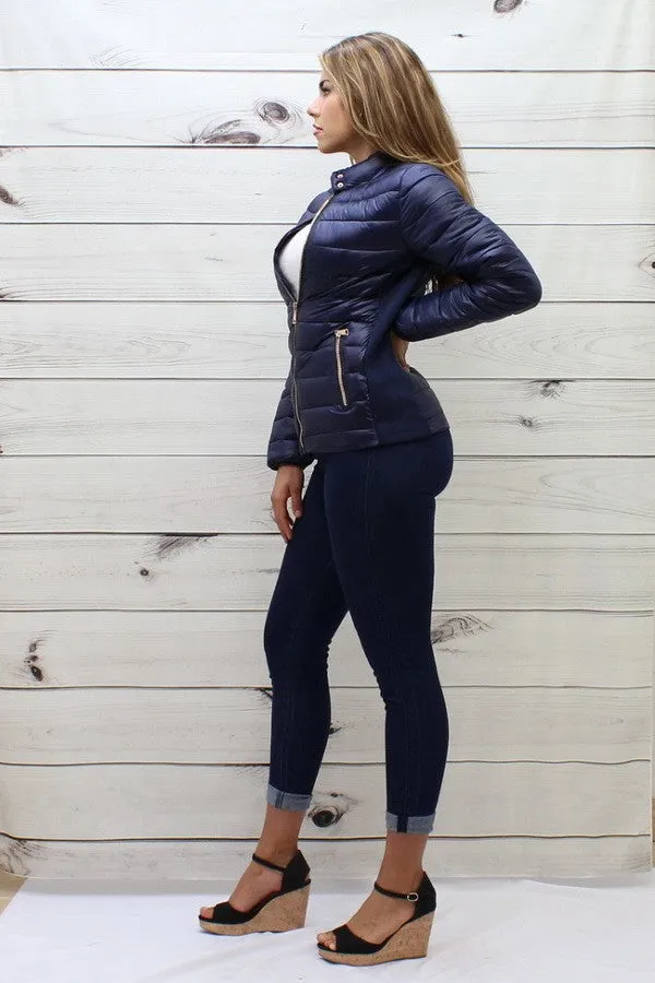 Zip Down Puffer Jacket -Women